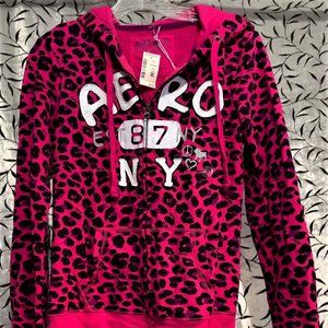 AERO Pink Leopard Hoodie size M/M NWT